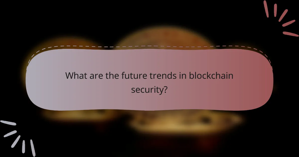What are the future trends in blockchain security?